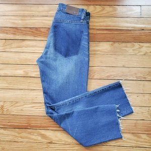 Madewell Cruiser Straight Jeans + Shadow Pocket + Raw Hem Sz 23